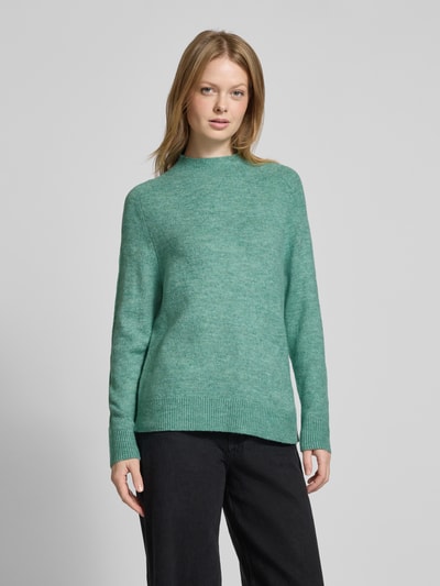 Tom Tailor Denim Comfort Fit Strickpullover mit Sattelschulter-Ärmel und Mock-Neck Grass 4