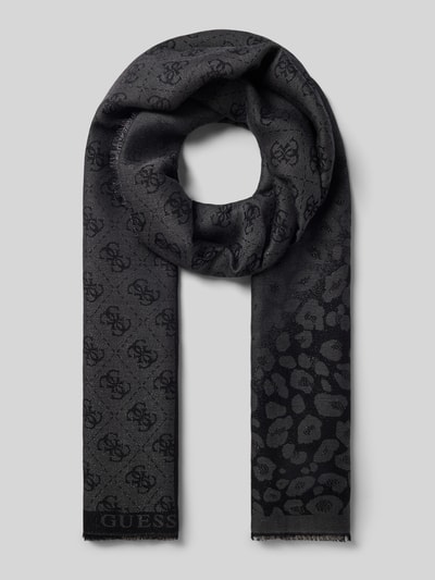 GUESS Sjaal van viscosemix model 'Jacquard' Zwart - 1