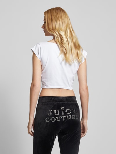 Juicy Couture T-shirt krótki z prostokątnym dekoltem model ‘REGAL’ Biały 5