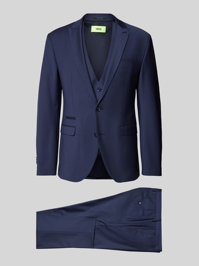 Cinque Slim fit pak met paspelzak op de borst, model 'soda' Marineblauw - 2