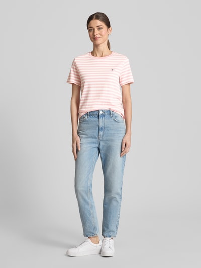 Gant T-Shirt mit Label-Stitching Pink 1