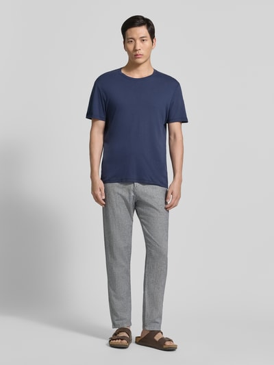 Selected Homme Slim Fit Hose aus Baumwoll-Leinen-Mix Modell 'BRODY' Hellblau 1
