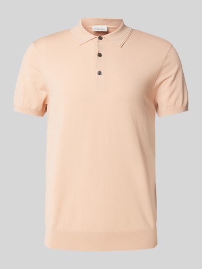 Profuomo Regular Fit Poloshirt mit elastischen Abschlüssen Apricot 2