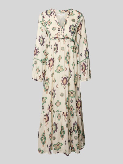 Produktfoto, Maxikleid im Allover-Look Modell 'OELIA' von Bash aus reiner Baumwolle, A-Linie, bunte Muster, Stitchings, V-Ausschnitt, Knopfleiste