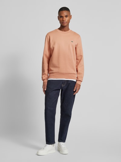 Lacoste Sweatshirt met labelbadge Roestrood - 1