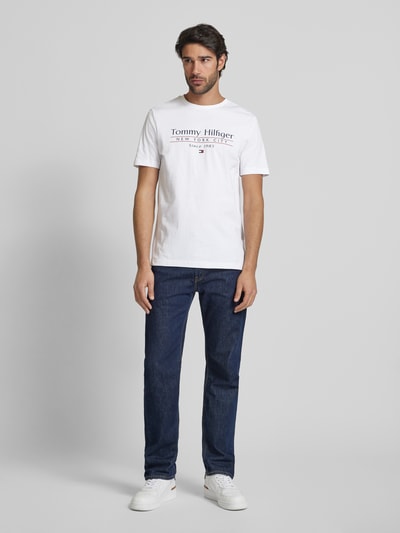 Tommy Hilfiger T-Shirt mit Label-Print Weiss 1