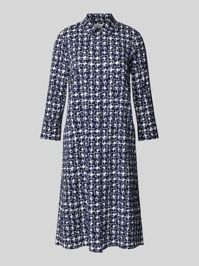 ROBE LÉGÈRE Midi-jurk met grafisch motief Marineblauw - 2