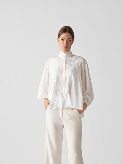 Forte Forte Bluse mit Ballonärmeln Weiß 4