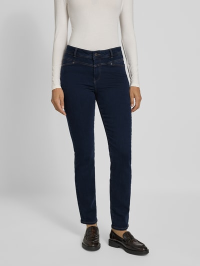 Christian Berg Woman Slim Fit Jeans mit Gesäßtaschen Jeansblau Melange 4