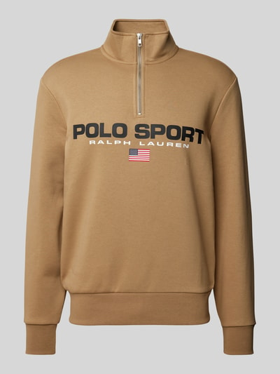 Polo Sport Sweatshirt mit Troyer-Kragen Khaki 2