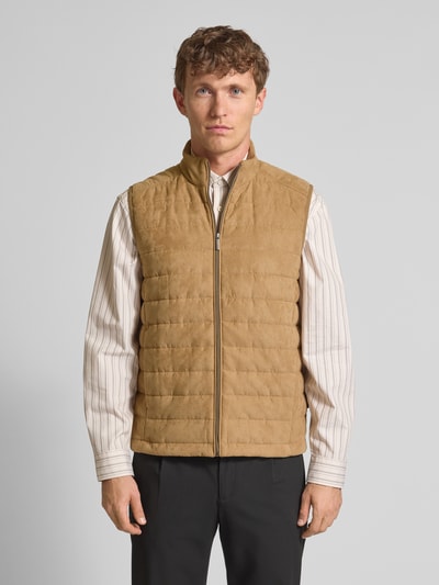 bugatti Regular Fit Steppweste mit Stehkragen Beige 4