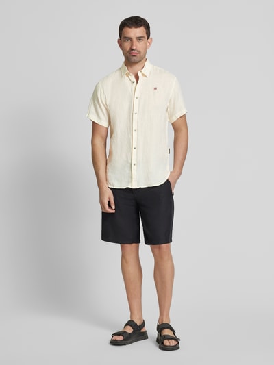 Napapijri Regular Fit Freizeithemd aus reinem Leinen Weiss 1