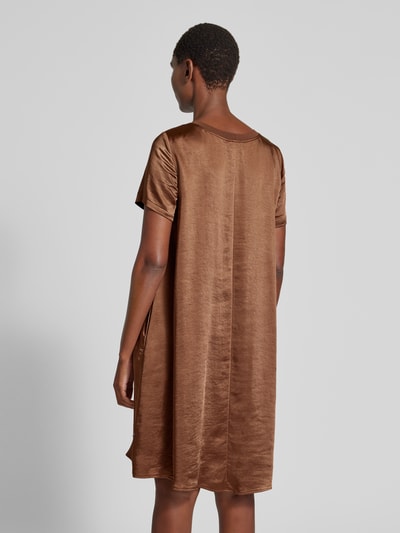 ROBE LÉGÈRE Knielanges Kleid mit geripptem Rundhalsausschnitt Cognac 5