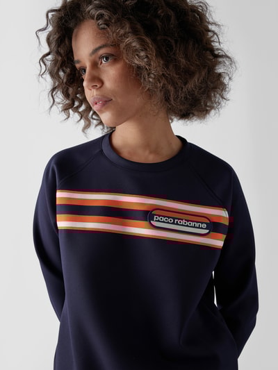 Rabanne Sweatshirt mit Brand-Schriftzug Marineblau 6