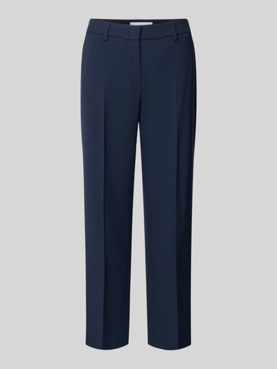 Produktfoto, Wide Fit Stoffhose mit Viskose-Anteil Modell 'Olessa' von Raffaello Rossi in Dunkelblau, Crêpe-Struktur, Bügelfalten, elastischer Material-Mix