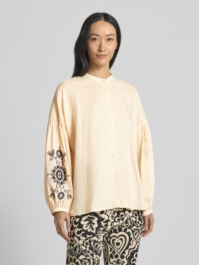 Weekend Max Mara Bluzka o kroju regular fit ze stójką model ‘ILEX’ Złamany biały 4