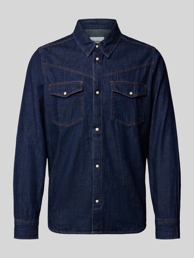 Produktfoto, Regular Fit Jeanshemd aus reiner Baumwolle von Pepe Jeans, niebieski melanż, długi rękaw, kieszenie, denim, guziki, męskie