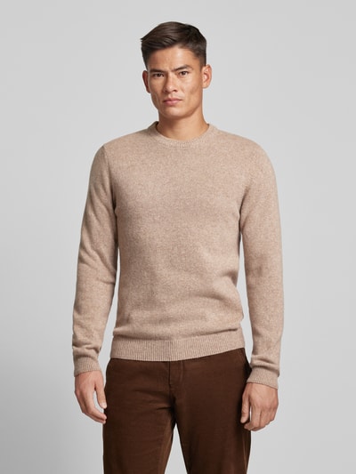 Casual Friday Strickpullover mit Strukturmuster Modell 'Karl' Camel Melange 4