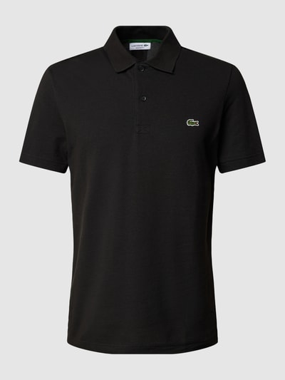 Lacoste Koszulka polo o kroju regular fit z bawełny z detalem z logo Czarny 2