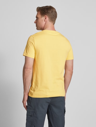 camel active T-shirt met logo en ronde hals Pastelgeel - 5