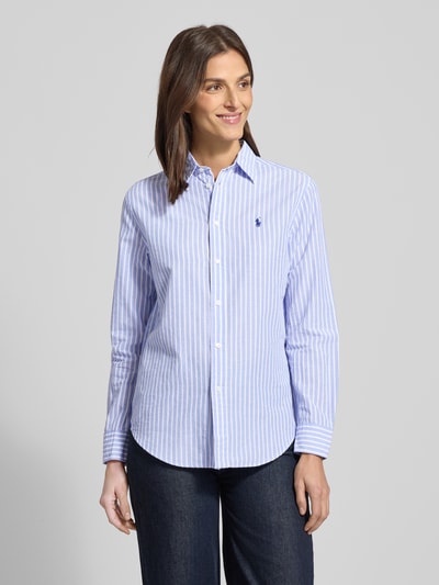 Polo Ralph Lauren Regular fit overhemdblouse van mix van katoen en linnen Lichtblauw - 4