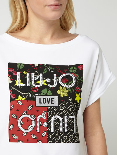 Liu Jo White T-Shirt mit Logo-Print  Weiss 3