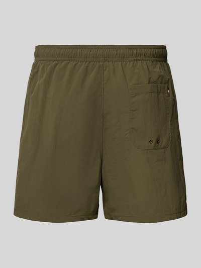 Tommy Hilfiger Regular Fit Badeshorts mit Logo-Stitching Oliv 3