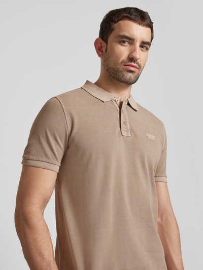 JOOP! Jeans Regular Fit Poloshirt im unifarbenen Design Modell 'Ambrosio' Taupe 3