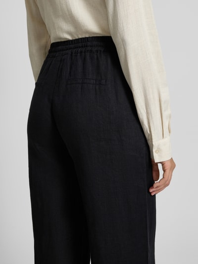 Emily Van den Bergh Straight Leg Leinenhose mit elastischem Bund BLACK 3