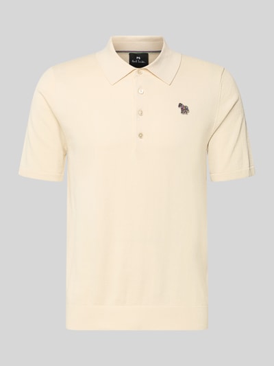 Produktfoto, Regular Fit Poloshirt mit Knopfleiste von PAUL SMITH in Creme, reine Baumwolle, dezentes Stitching, glatte Textur.