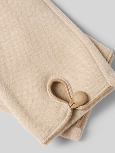 EEM Regular Fit Handschuhe mit Knopfverschluss Beige 2