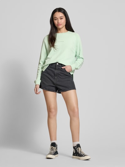 Marc O'Polo Denim Sweatshirt met labelprint Lichtgroen - 1