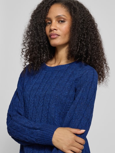 VERO MODA Regular fit gebreide pullover met kabelpatroon, model 'ARIES' Koningsblauw - 3