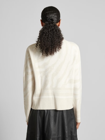 monari Gebreide pullover met labelprint Offwhite - 5