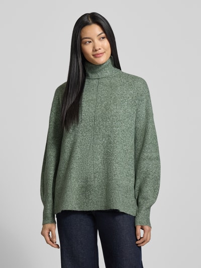 VERO MODA Regular Fit Rollkragenpullover mit Seitenschlitzen Modell 'DOFFY' Schilf Melange 4