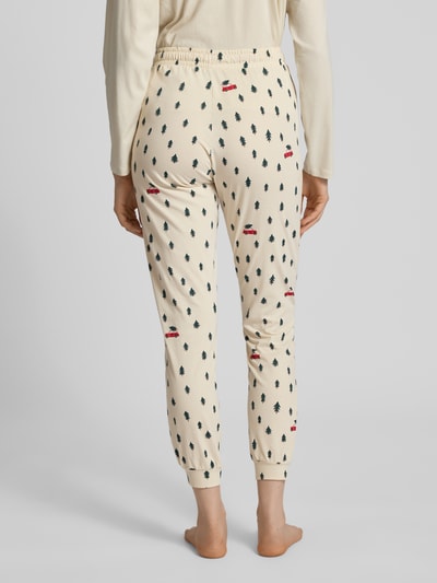 Jake*s Casual Pyjama-Hose mit elastischem Bund und Tunnelzug Ecru 5