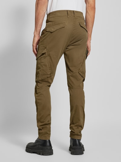 PME Legend Slim fit cargobroek met labeldetail, model 'NORDROP' Olijfgroen - 5