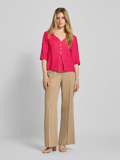 ZABAIONE Bluzka koszulowa z listwą guzikową Mocnoróżowy 1