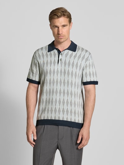 Jack & Jones Premium Regular Fit Poloshirt mit Strukturmuster Modell 'JUDE' Dunkelblau 4