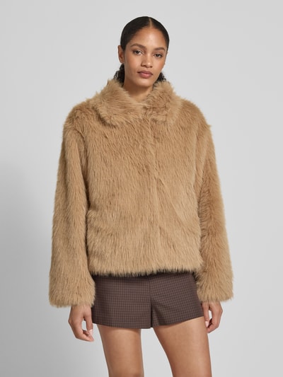 Jake*s Collection Kurtka z imitacji futra z wykładanym kołnierzem Camel 4