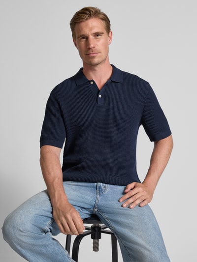Tom Tailor Relaxed Fit Poloshirt aus Baumwoll-Mix Dunkelblau 3