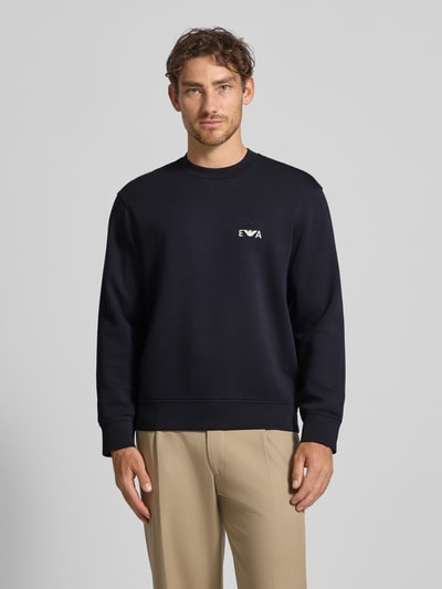 Emporio Armani Sweatshirt mit Label-Stitching Marine 4