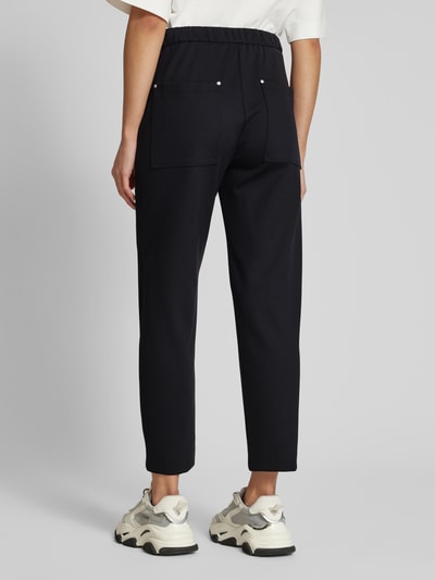 Daydream Slim fit stoffen broek met opgestikte steekzakken, model 'Twist' Zwart - 5