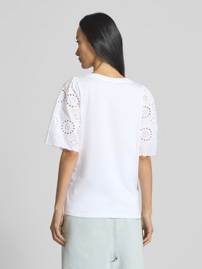 Soyaconcept T-Shirt mit Lochstickerei Modell 'LORAINE' Weiss 5