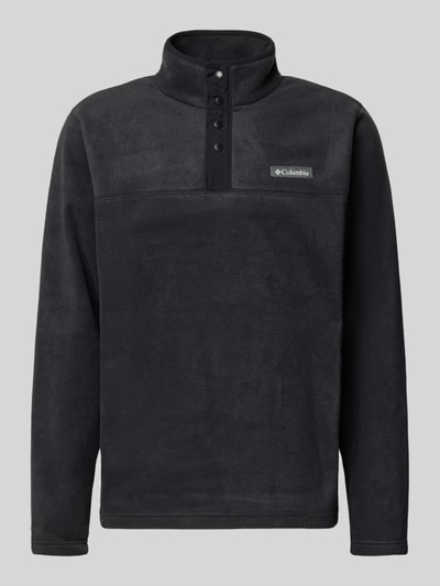 Produktfoto, Fleecepullover mit Stehkragen und Label-Detail von Columbia in Schwarz, Modell STEENS MOUNTAIN, Regular-Fit, weiche Textur