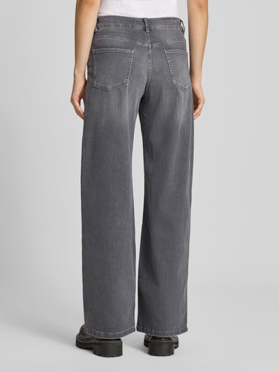 REVIEW Wide-leg jeans met stretch en middelhoge band Middengrijs - 5