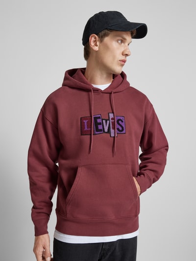 Levi's® Hoodie met labelstitching, model 'SKATE' Bordeaux - 3