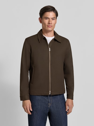 Selected Regular Fit Blouson mit Viskose-Anteil Modell 'REGULAR' Dunkelbraun 4