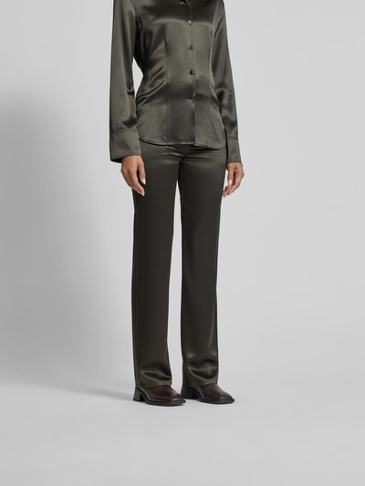 Nanushka Flared Stoffhose mit 5-Pocket-Design Khaki 4