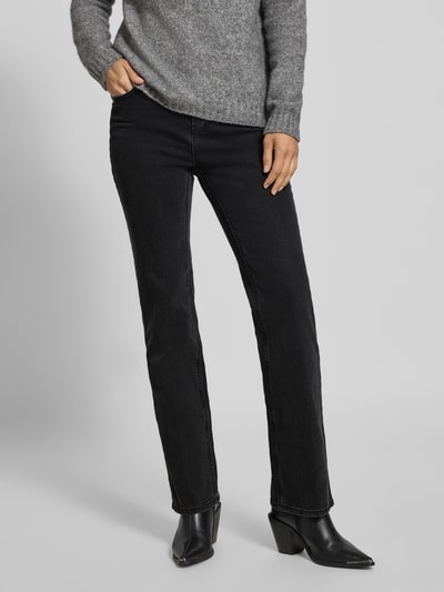 VERO MODA Wide leg jeans van katoenmix, model 'TESSA' Zwart - 4